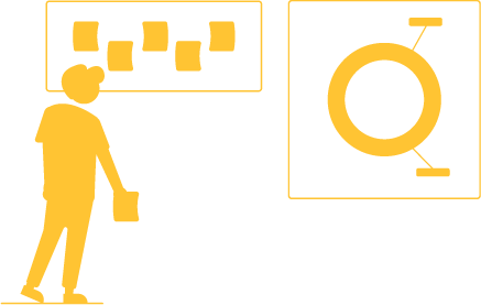 WEBマーケティング風景のイラスト